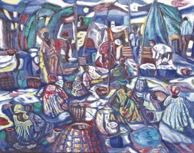 African market — Oil · Canvas — 80×90