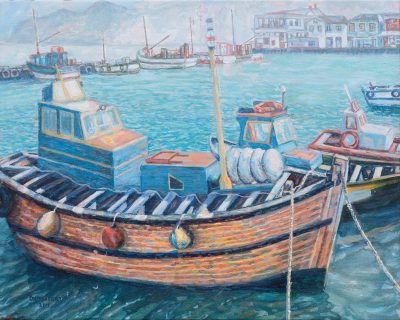 Kalk Bay Harbour — Oil · Canvas — 56×70