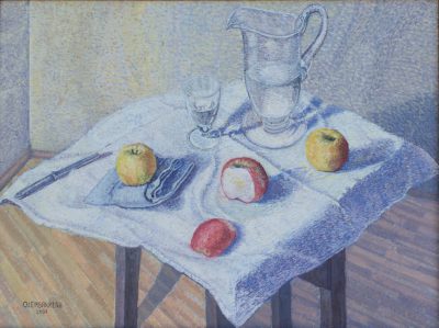 Pitcher and apples — Oil · Canvas — 59×79